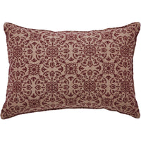 Custom House Burgundy Tan Jacquard Faith Pillow 9.5x14