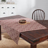 Custom House Burgundy Tan Jacquard Table Topper 42x42