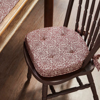 Custom House Burgundy Tan Jacquard Chair Pad 16.5x18