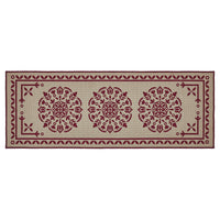 Custom House Burgundy Tan Jacquard Polyester Bathmat 17x48