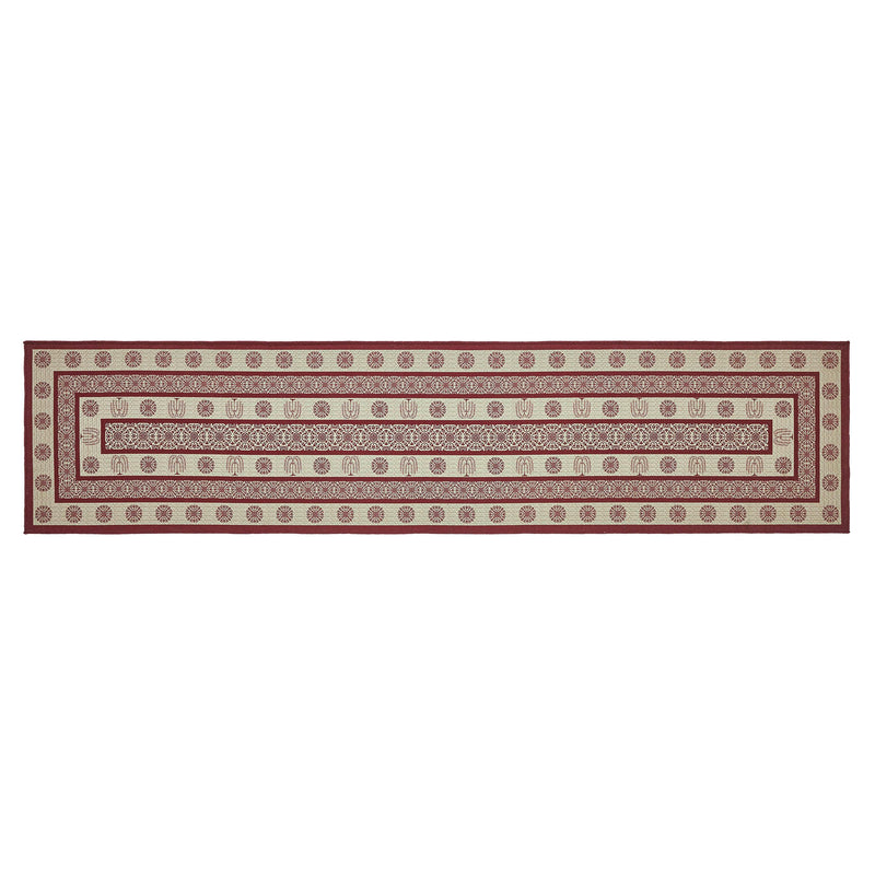 Custom House Burgundy Tan Jacquard Indoor/Outdoor Rug/Runner Rect 22x96