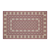 Custom House Burgundy Tan Jacquard Polyester Rug Rect 60x96