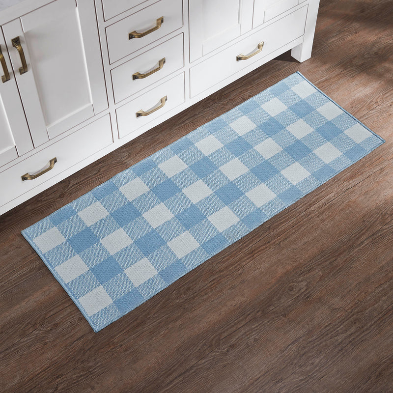 Annie Buffalo Check Blue Indoor/Outdoor Rug Rect 17x48