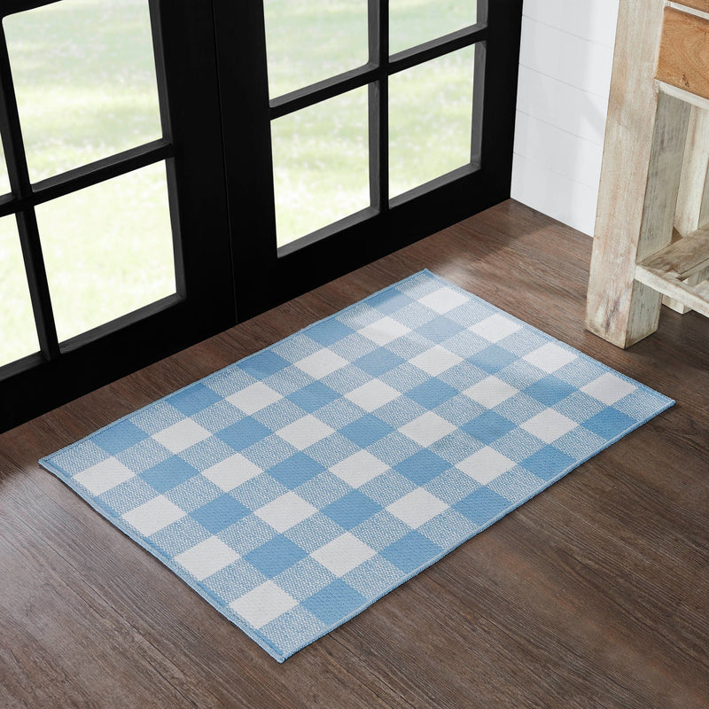 Annie Buffalo Check Blue Indoor/Outdoor Rug Rect 24x36