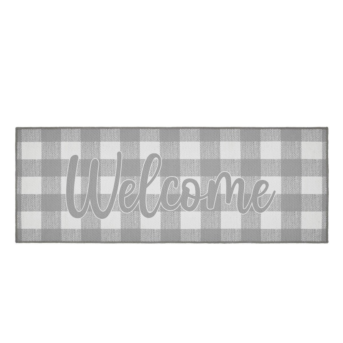 Annie Buffalo Check Grey Welcome Indoor/Outdoor Rug Rect 17x48