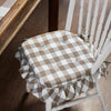 Annie Buffalo Check Portabella Ruffled Chair Pad 16.5x18