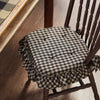 Black Check Ruffled Chair Pad 16.5x18