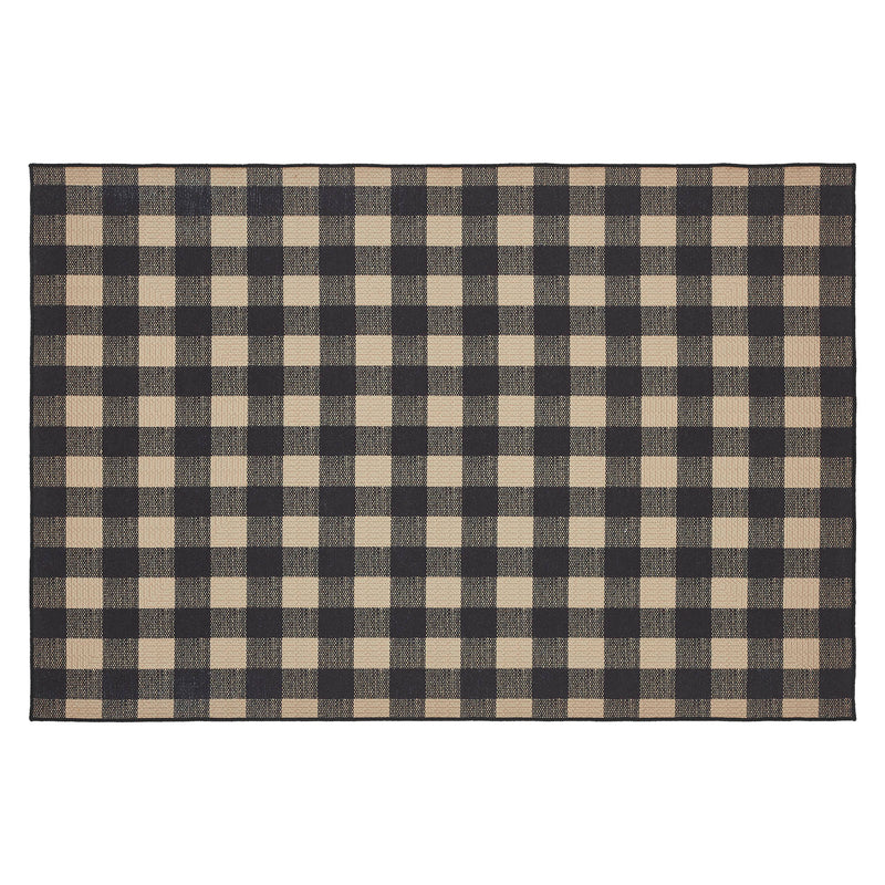 Country Check Rugs Black Check Polyester Rug Rect 48x72 – Beth's Country Primitive Home Decor