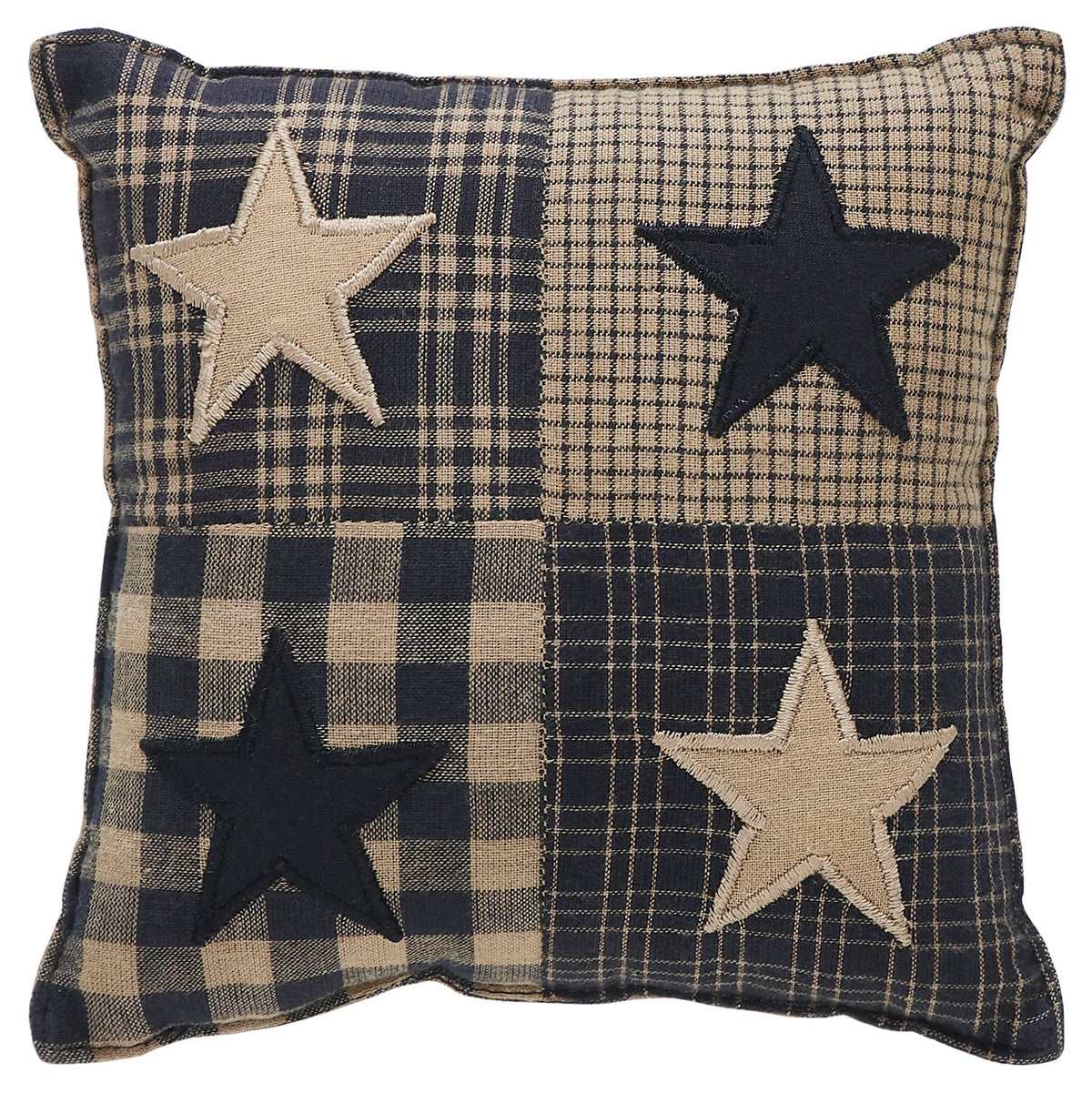 Black Check Star Pillow 6x6