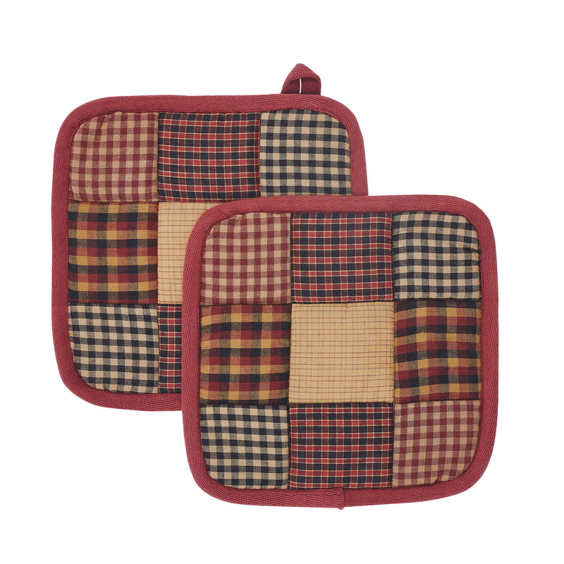 Heritage Farms Primitive Check Pot Holder Set of 2 8x8