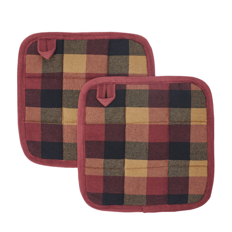 Heritage Farms Primitive Check Pot Holder Set of 2 8x8