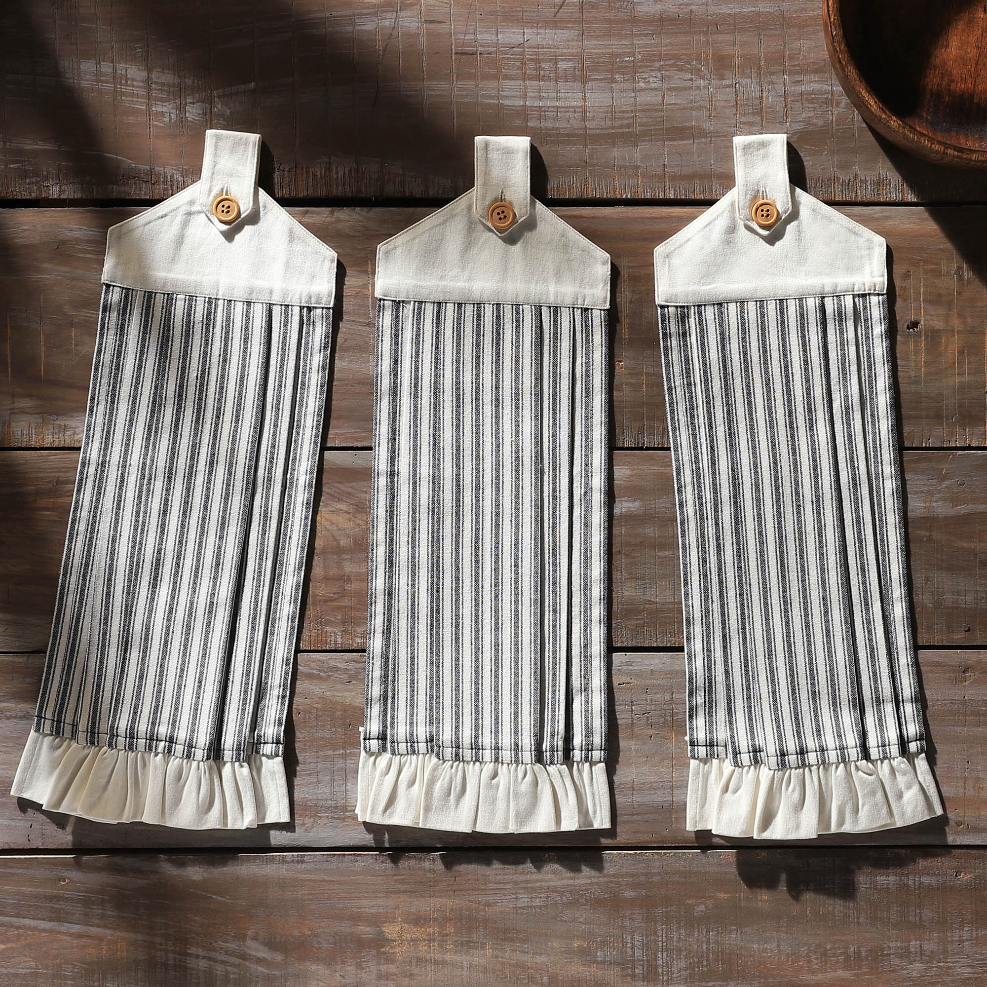 VHC Brands Sawyer Mill Ticking Stripe Tea Towel - Thumbnail 5