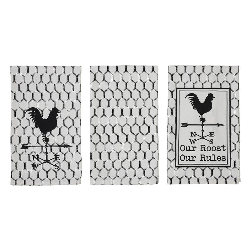 Down Home Our Roost Tea Towel Set of 3 19x28