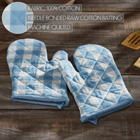 Annie Buffalo Check Blue Oven Mitt Set of 2