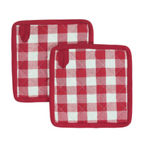 Annie Buffalo Check Red Pot Holder Set of 2 8x8