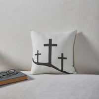 Risen 3 Crosses Pillow 12x12