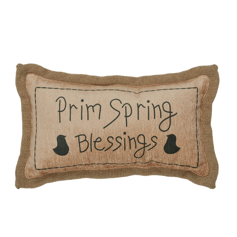 Spring In Bloom Prim Spring Blessings Pillow 7x13