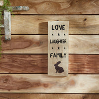 Love Laughter Family Wooden Sign 14.5x5.5