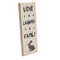 Love Laughter Family Wooden Sign 14.5x5.5