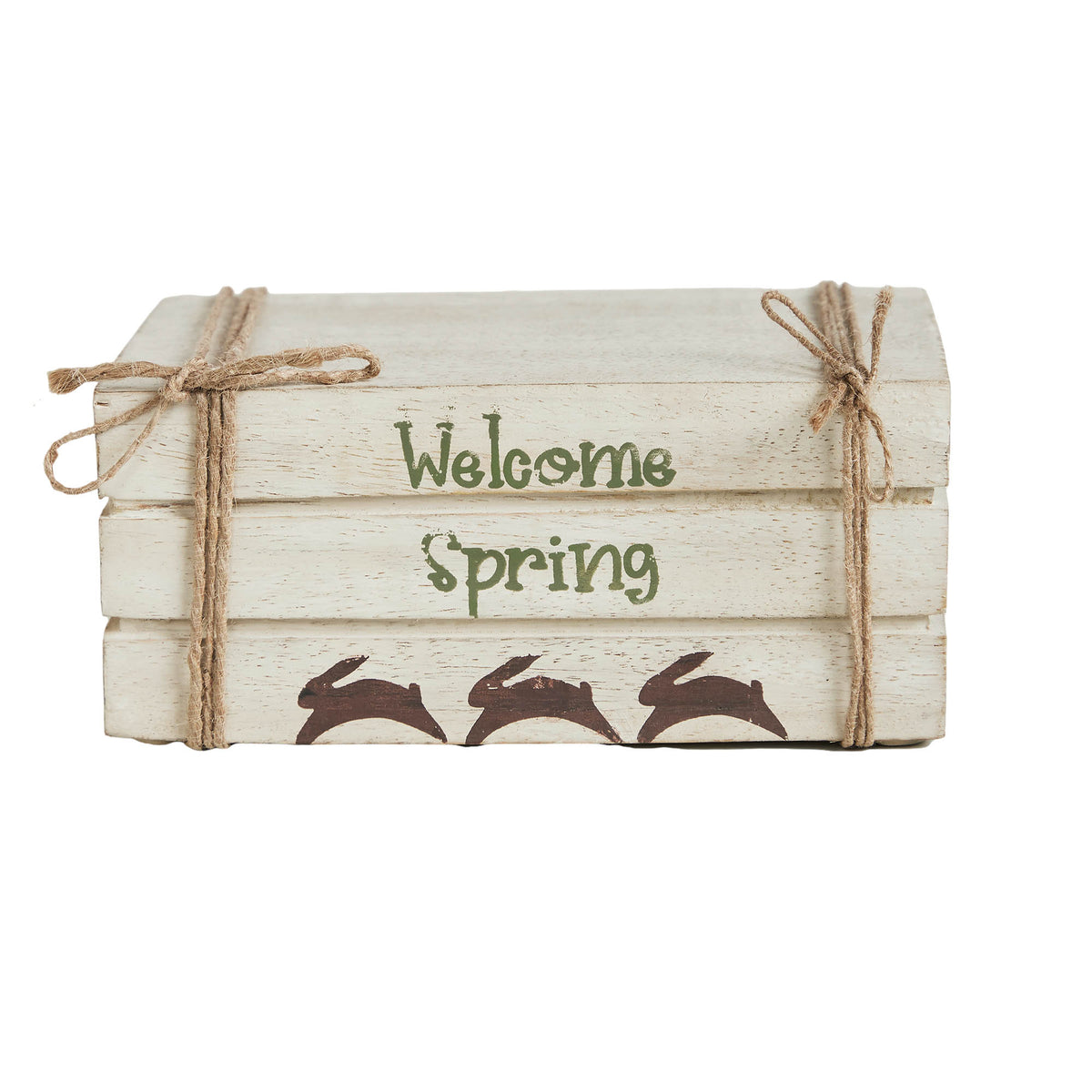 Welcome Spring Faux Book Stack 2.5x6x4