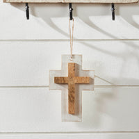 Wooden Cross Hanging Ornament 6x4