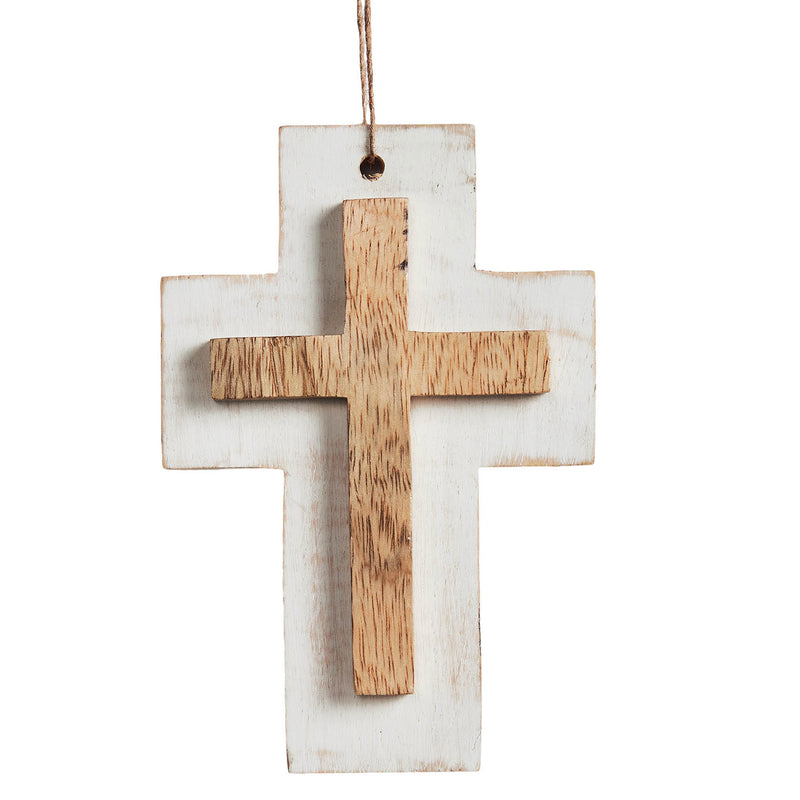 Wooden Cross Hanging Ornament 6x4