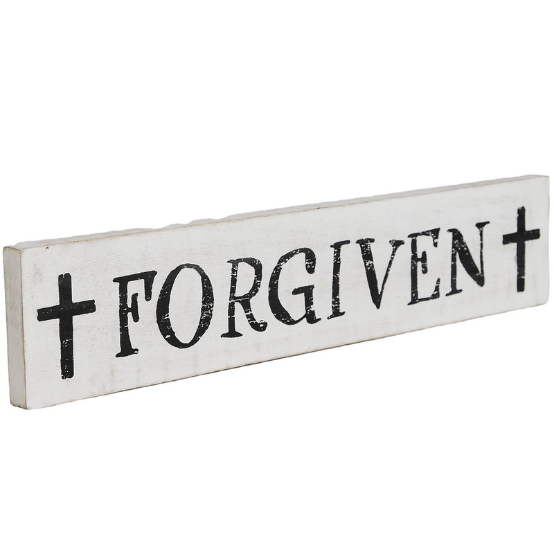 Forgiven with Crosses Wooden Sign 3x14