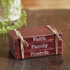 Faith Family Friends Faux Book Stack 2.5x6x4