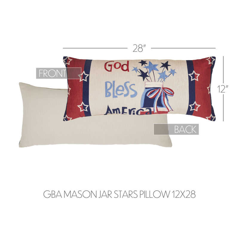 GBA Mason Jar Stars Pillow 12x28
