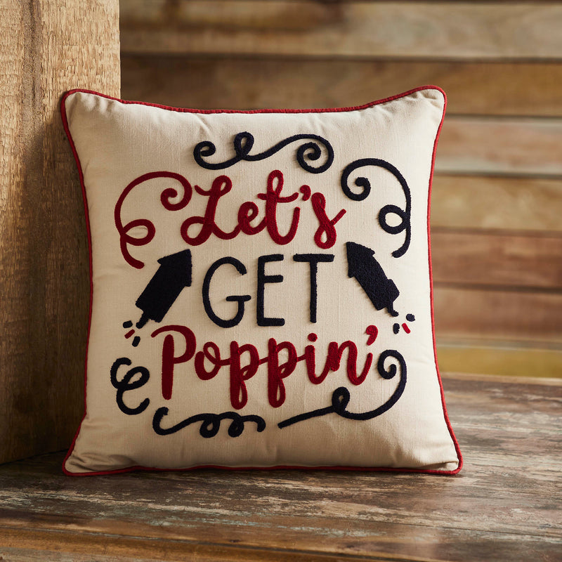 Let's Get Poppin Pillow 18x18