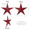 Faceted Metal Star Burgundy Wall Hanging 24x24