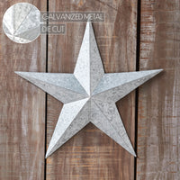 Faceted Metal Star Galvanized Wall Hanging 12x12