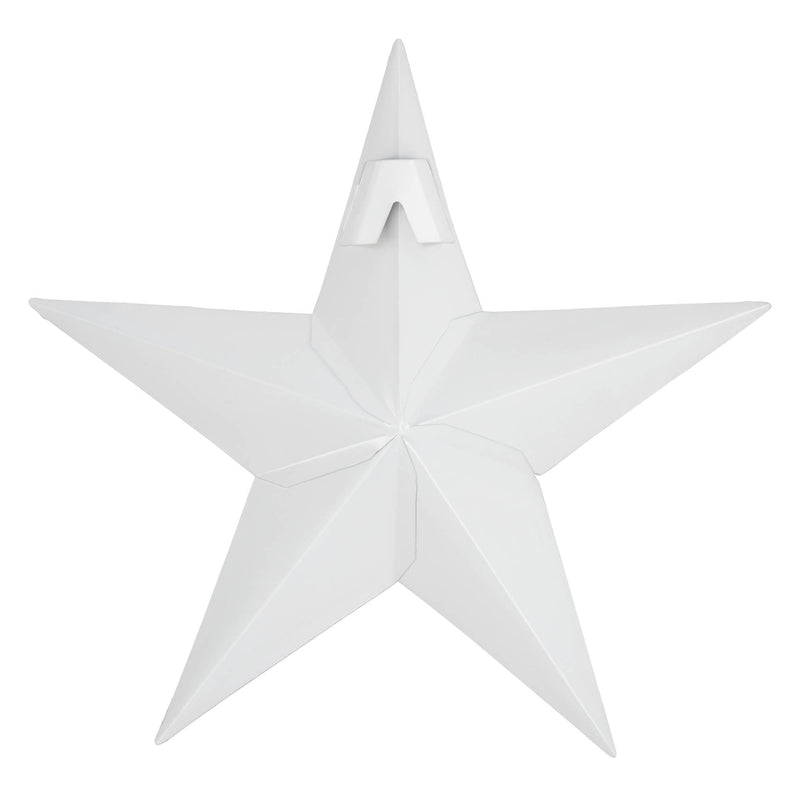 Faceted Metal Star White Wall Hanging 8x8