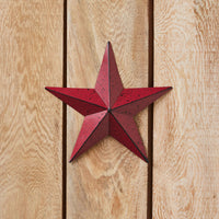 Faceted Metal Star Burgundy Wall Hanging 8x8