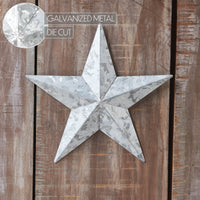 Faceted Metal Star Galvanized Wall Hanging 8x8