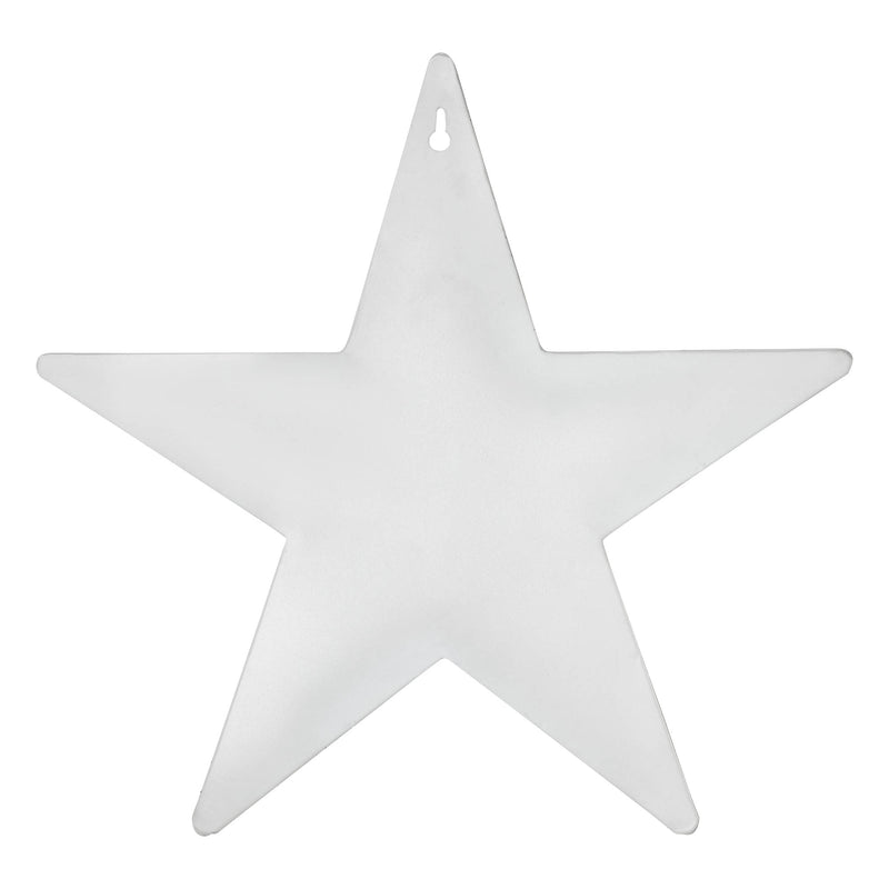 Faceted Metal Star White Wall Hanging w/ Pocket 12x12