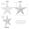 Faceted Metal Star White Wall Hanging w/ Pocket 12x12