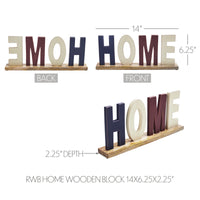 RWB HOME Wooden Block 14x6.25x2.25