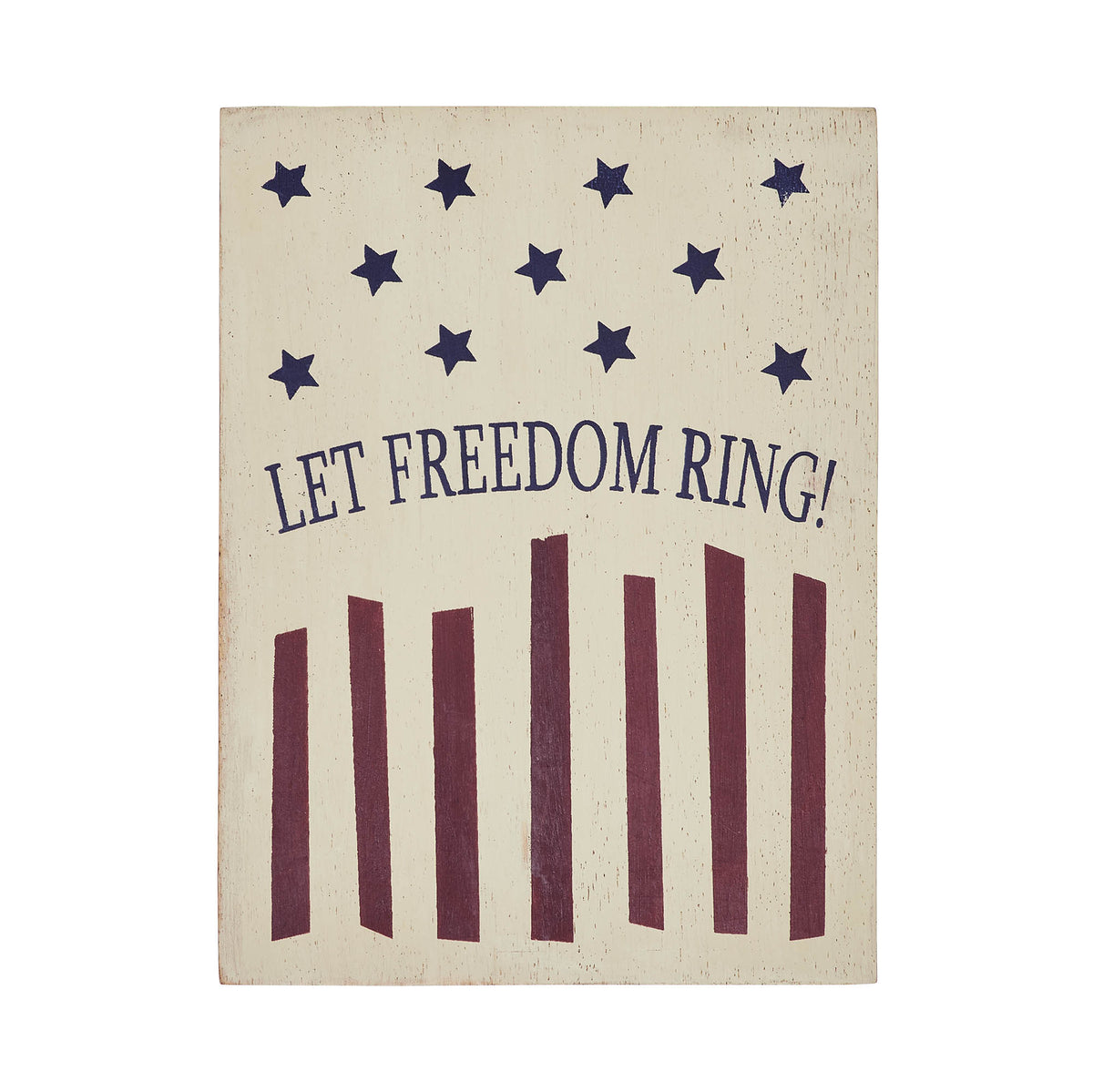 Let Freedom Ring Wooden Block 8x6x1.25