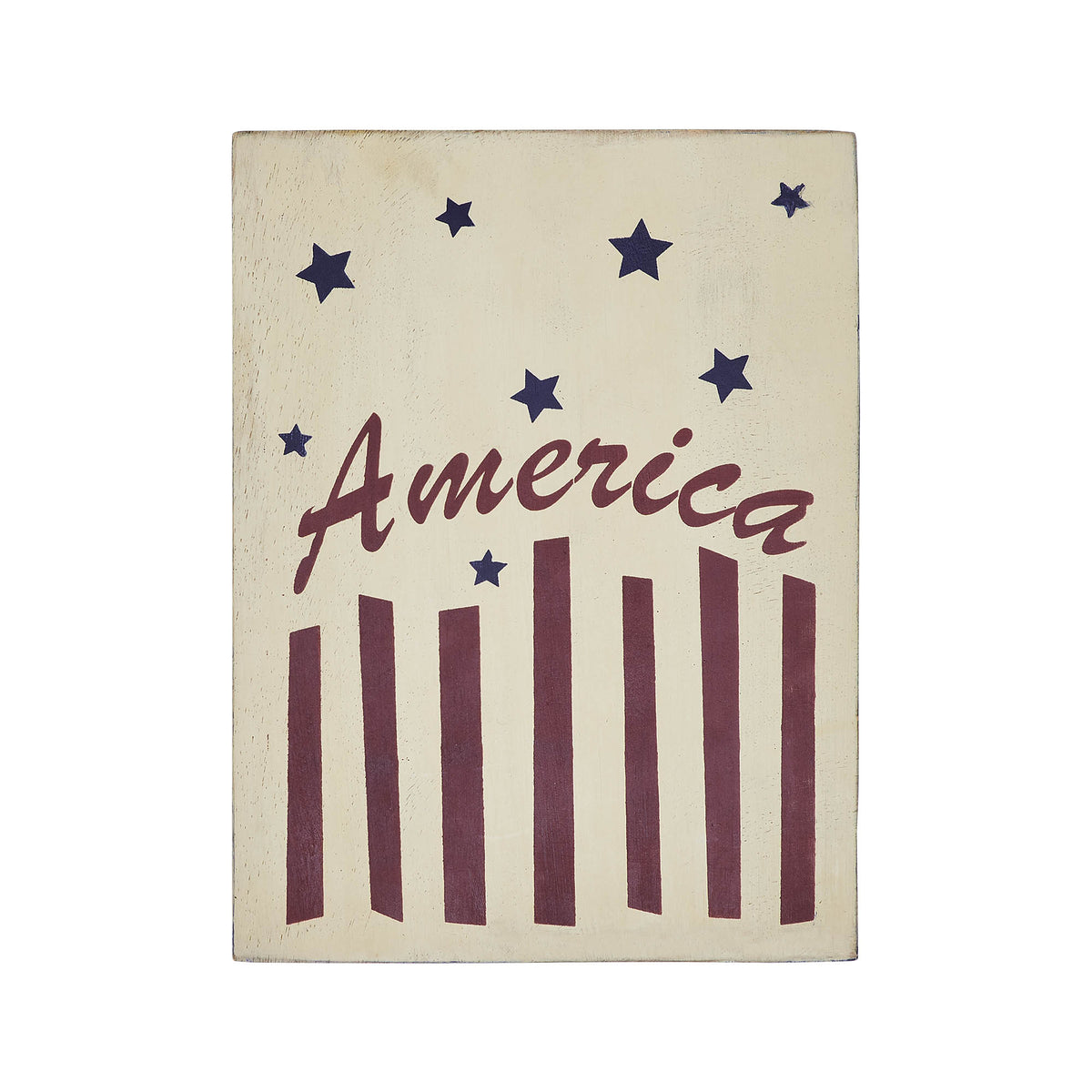 America Stars & Stripes Wooden Block 8x6x1.25