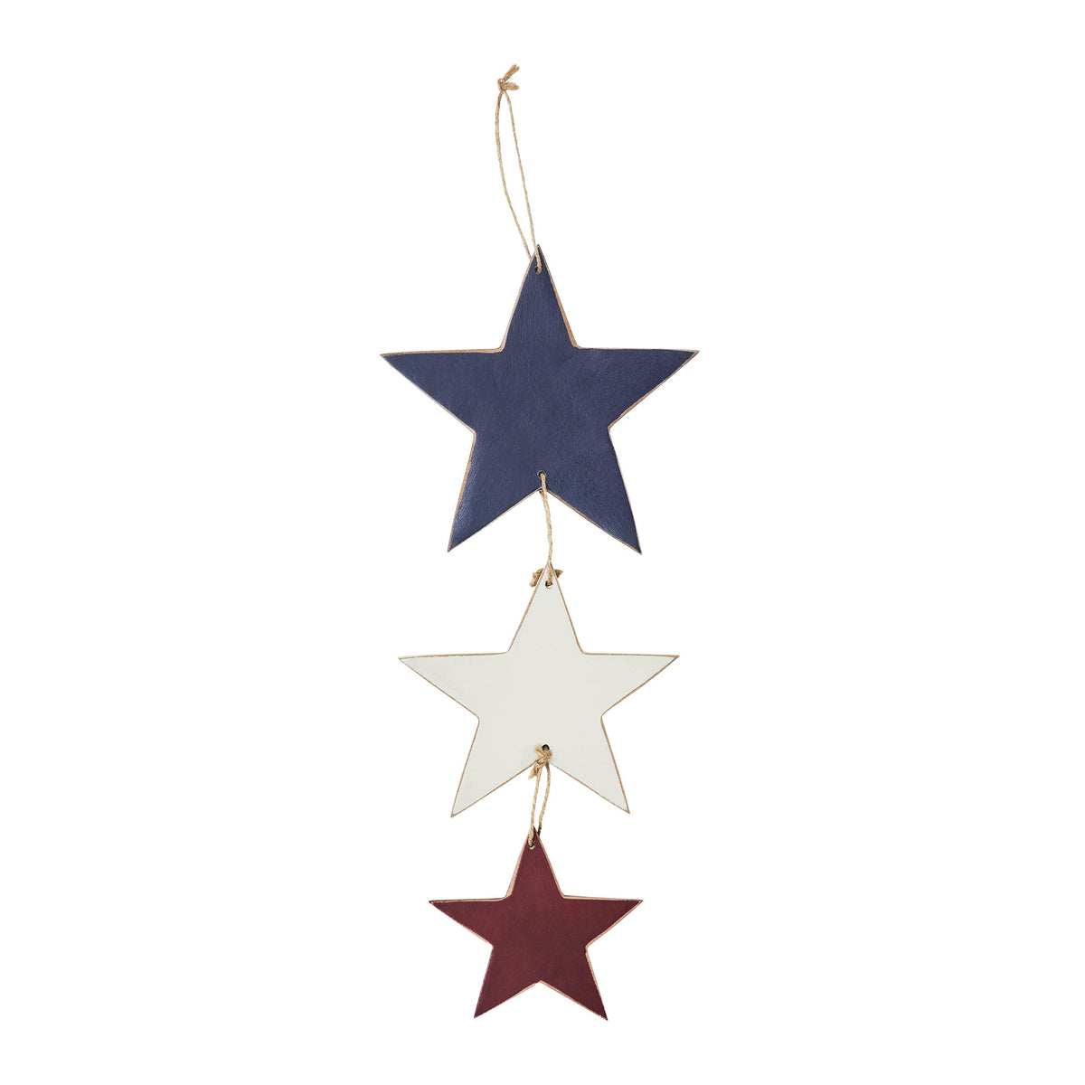 RWB Triple Hanging Stars Ornament 13.75x6