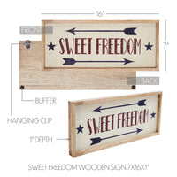 Sweet Freedom Wooden Sign 7x16