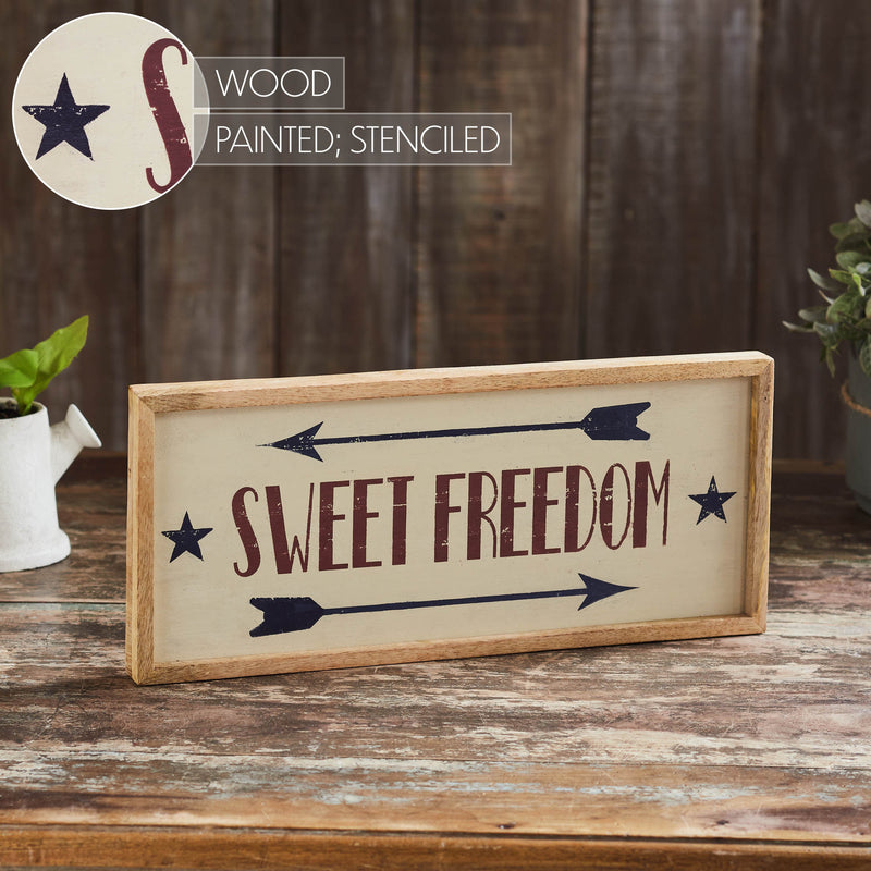 Sweet Freedom Wooden Sign 7x16