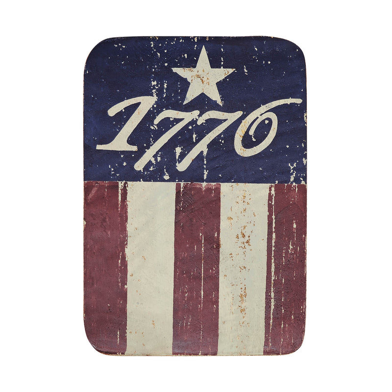 1776 Flag Stripes Wooden Sign 7x5