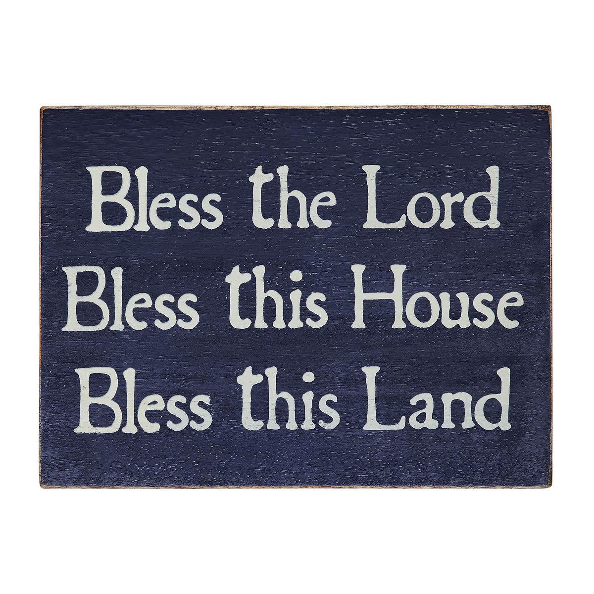 Bless The Lord Blue Wooden Sign 6x8x1.5