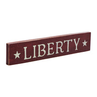 Burgundy Liberty Wooden Sign 3x14