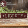 Burgundy Liberty Wooden Sign 3x14