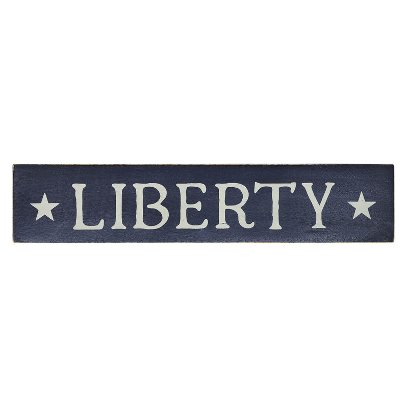 Navy Liberty Wooden Sign 3x14