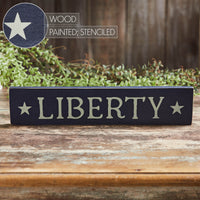 Navy Liberty Wooden Sign 3x14