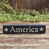 America Blue Wooden Sign 1.75x9